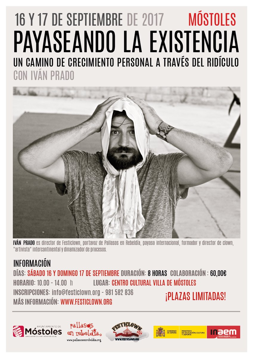 festiclown's tweet photo. Aun quedan plazas para el taller de #clown de @Ivanpradopayaso en la #Formaclown del @AytoMostoles: ¡inscríbete! https://t.co/I6gf9CjHbj https://t.co/atIvGcMNbx