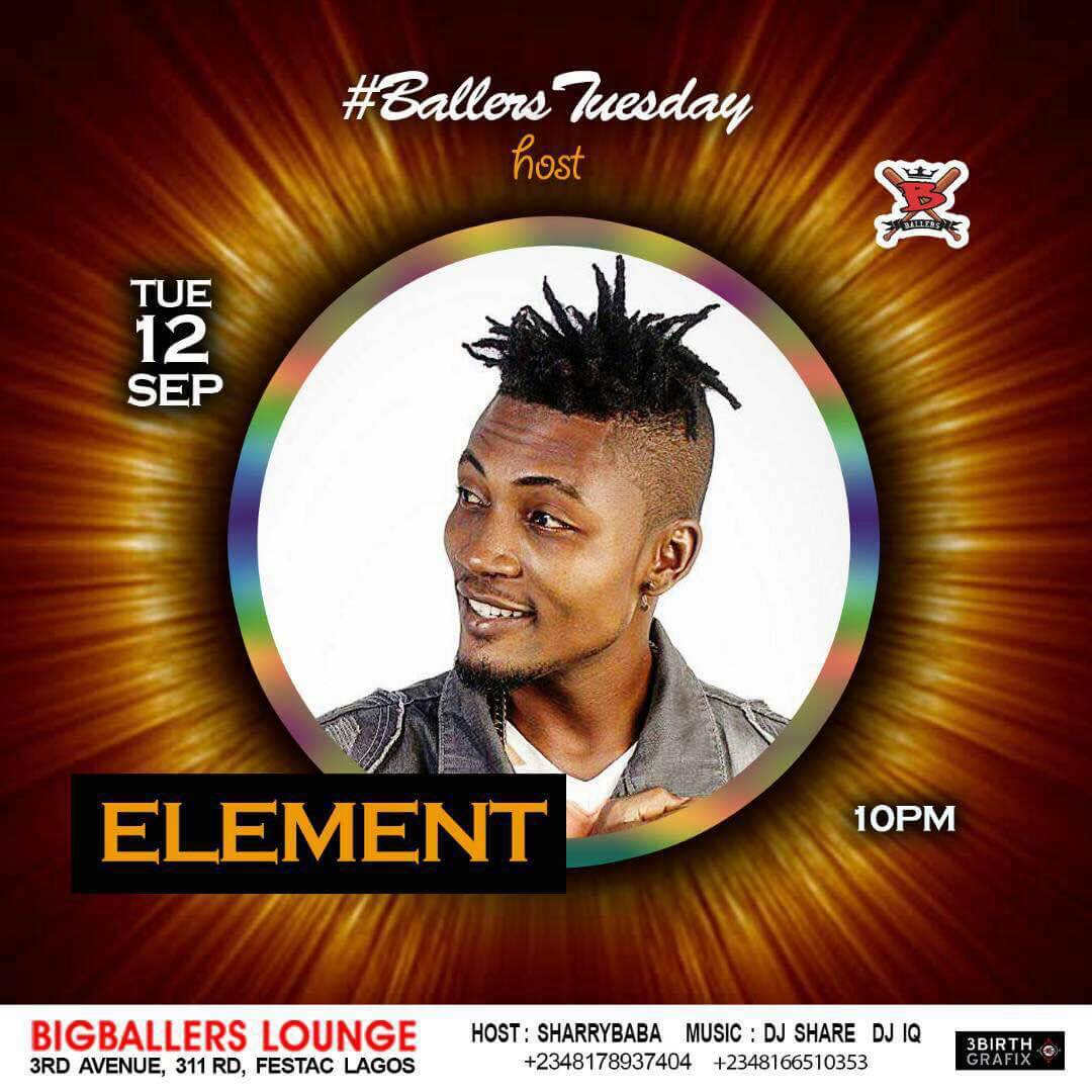 YSGHubs's tweet photo. Its an unforgettable night with @Iamelement2 its going to be banging at @ballers_311 Tuesday 12th September, 2017. Don't miss out! #LIVE https://t.co/2dqbMzBdK2