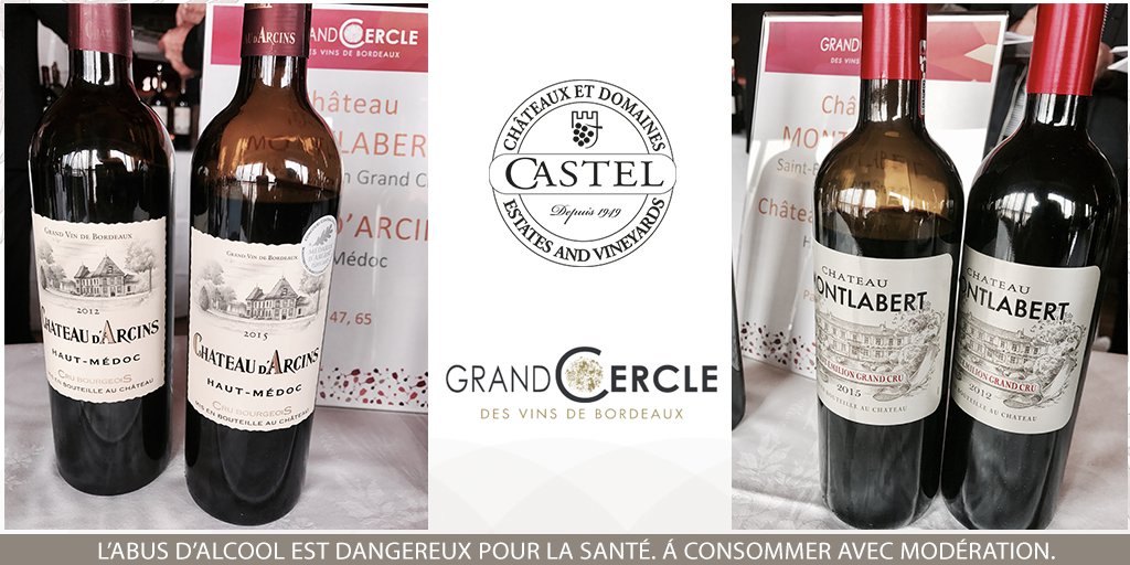 ChateauxCastel's tweet photo. Avec le @GrandCercleBx, présentation des millésimes 2015 et 2012 de notre #ChateauMonlabert et #ChateaudArcins devant l'équipe de @Burtschy! https://t.co/yGGfL3TaIw