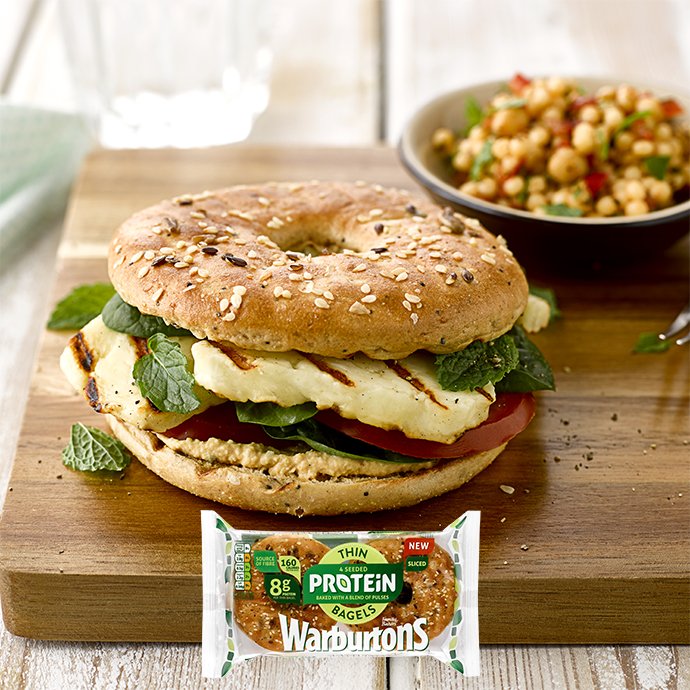 Warburtons's tweet photo. Our new Seeded Protein Thin Bagels are a great natural source of #protein and fibre. Available in @asda Stores from today! https://t.co/W8rYzG9t64