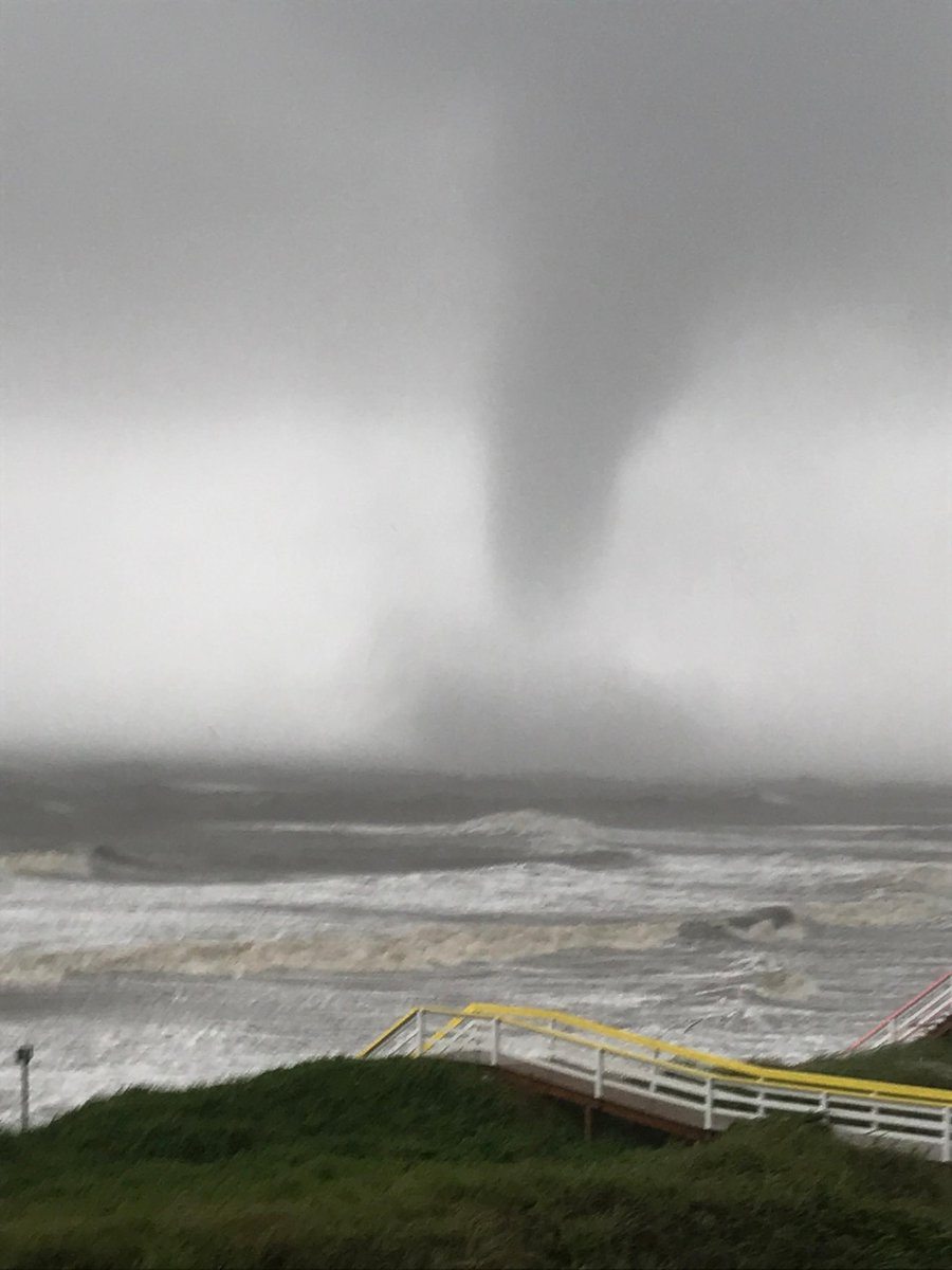 IsleofPalmsPD's tweet photo. IOP Resident shared photo taken of water spout near 5th Ave, no damage. It dissapated dumping lots of water in that area. #Irma2017 https://t.co/QShwO5beEa