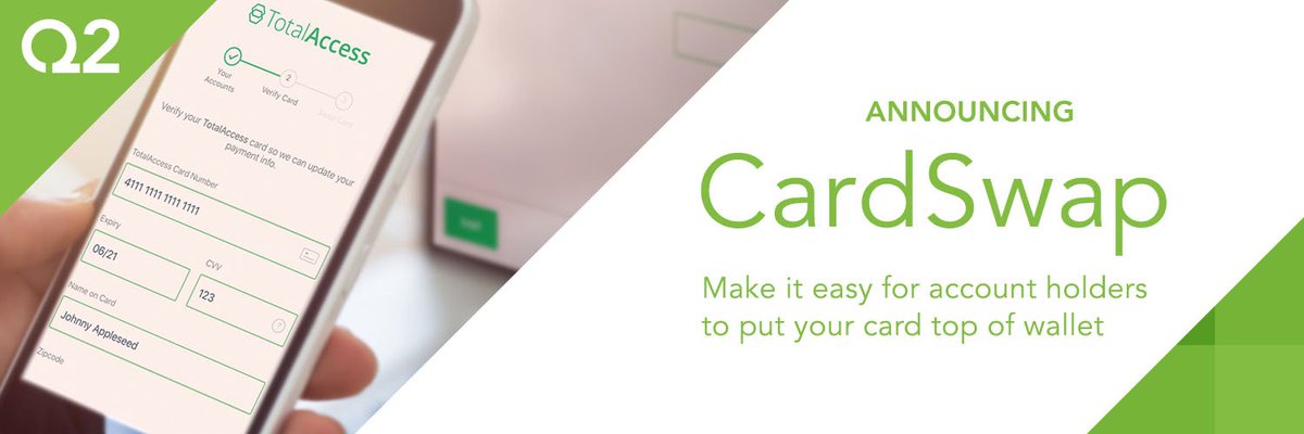 You saw the demo at FinovateFall, now read the full release on CardSwap: q2ebanking.com/news/q2-launch… #Finovate <a href="/Chime/">Chime</a>