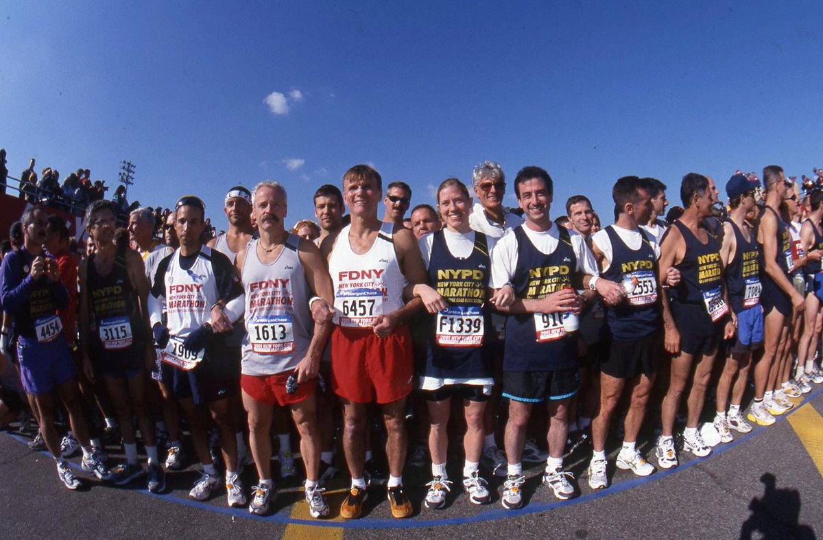 nycmarathon's tweet photo. On the anniversary of the 9/11 attacks, New York Road Runners remembers those who lost their lives in 2001. We run in honor of you, always. https://t.co/Kc3FpujbRf