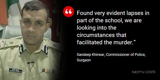 ndtv's tweet photo. #UnsafeInSchool | Sandeep Khirwar, Commissioner of Police, Gurgaon, on #TheBuckStopsHere https://t.co/KM2BXtVi6b