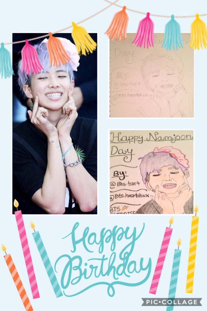 bts_tae4's tweet photo. Made this for Rapmon's Birthday, HAPPY NAMJOON DAY, Enjoy Your Birthday💘💘 @BTS_twt @bts_bighit @BTS_ARMY https://t.co/dzj29rXbqp