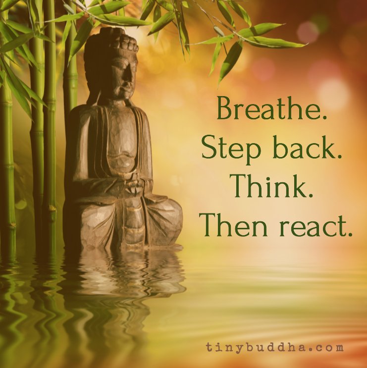 tinybuddha's tweet photo. Breathe. Step back. Think. Then react. https://t.co/qUcVkksYkd