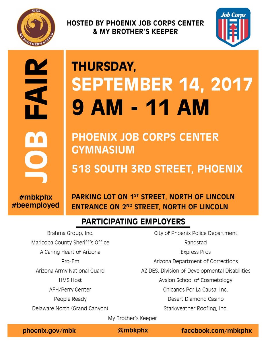 mbkphx's tweet photo. My Brother's Keeper partnership with Phoenix #Jobcorps. #mbkphx #beemployed https://t.co/96IKOMImwp