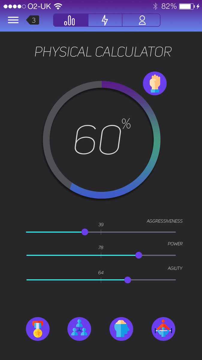 StagStudiosDev's tweet image. Daily UI #004 Calculator. This time is a random sport interface. #DailyUI #calculatorUI #UIDesign #UserInterface #Iphone #BlackDesign