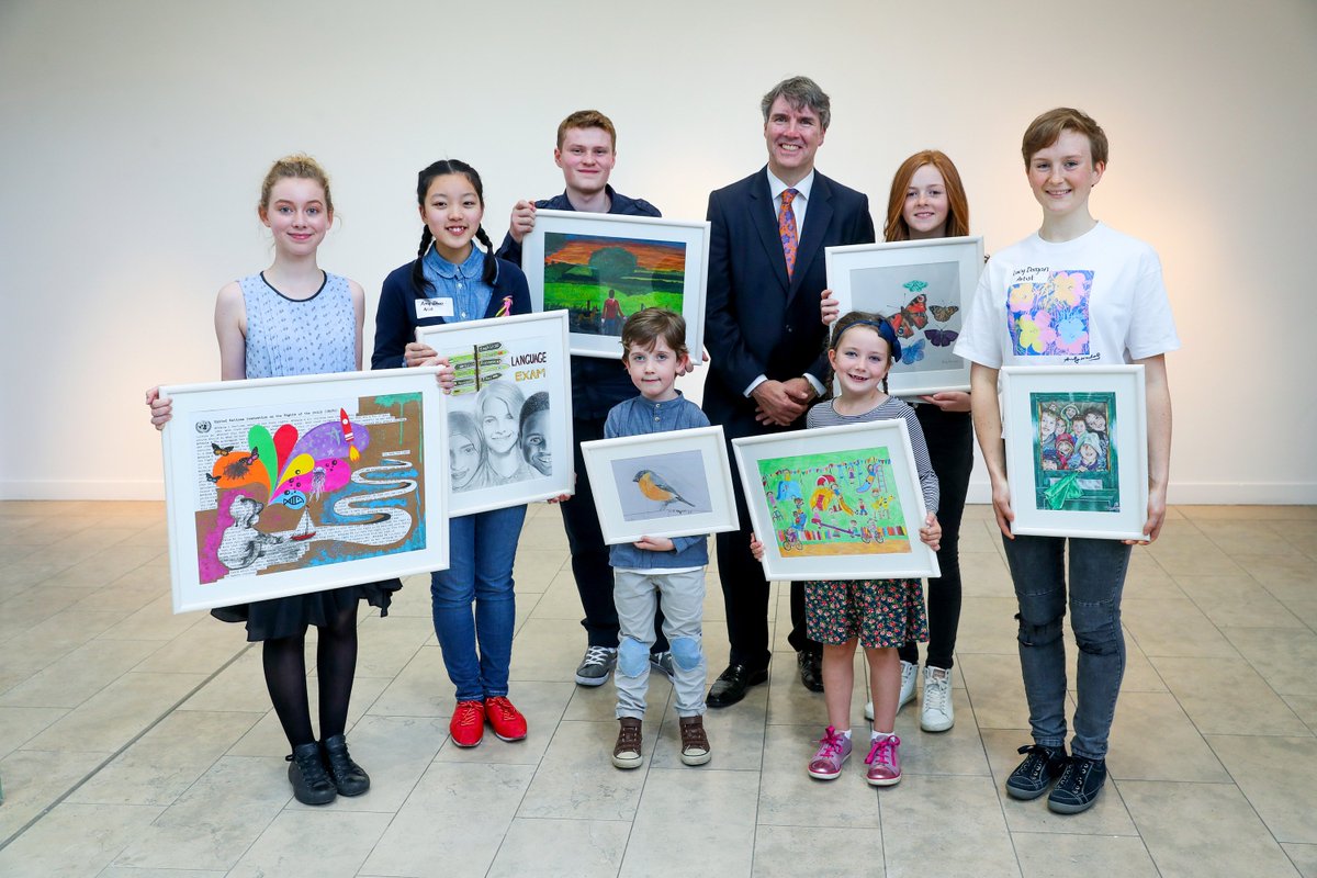 OCO_ireland's tweet photo. Just a few pics from the opening today of Rights in their Eyes-an exhibition by the 63rd Texaco Children's Art Competition winners #UNCRC25 https://t.co/CmtutnGCy6