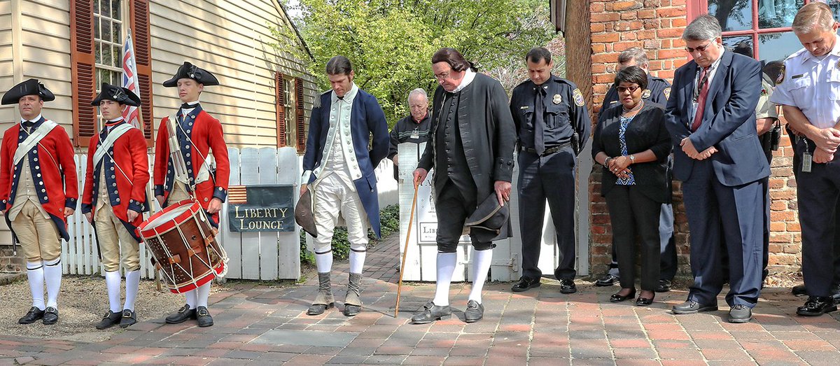 colonialwmsburg's tweet photo. Our sincerest thanks to everyone who attended our #September11th Remembrance Ceremony at the Liberty Lounge this morning. #NeverForget 🇺🇸 https://t.co/1WwGPgV0Qw