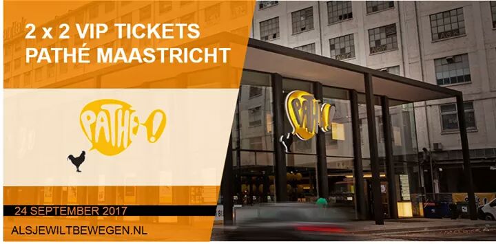 Een nieuwe prijs voor de #loterij  op 24 september: 2 x 2 VIP-tickets voor #bioscoop @Pathe #Maastricht! Kom ook: alsjewiltbewegen.nl