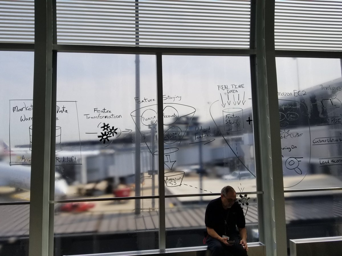 watchoftheweek's tweet photo. Clever advertising at O'Hare, Amazon Web Services! Clear overlay looked just like hand written marker on glass #BreakThroughTheClutter #AWS https://t.co/PGYdyc7yiP