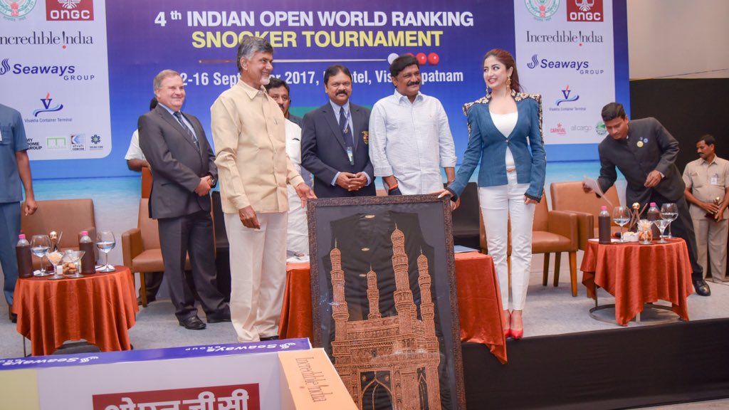 ncbn's tweet photo. Attended the opening ceremony of 4th Indian Open World Ranking Snooker Tournament which is being hosted in Visakhapatnam. https://t.co/AGFJHeTGRw