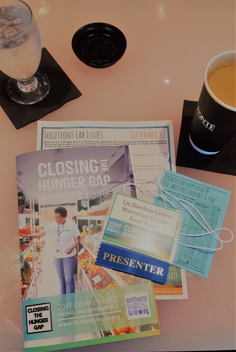 WorcCtyFoodBank's tweet photo. Staffers @LSheehanCastro and @MarthaMAssefa are in Tacoma for the Closing the Hunger Gap Conference. Follow along! #cthg17 #cthg @NWHarvest https://t.co/BhLuvAspUY