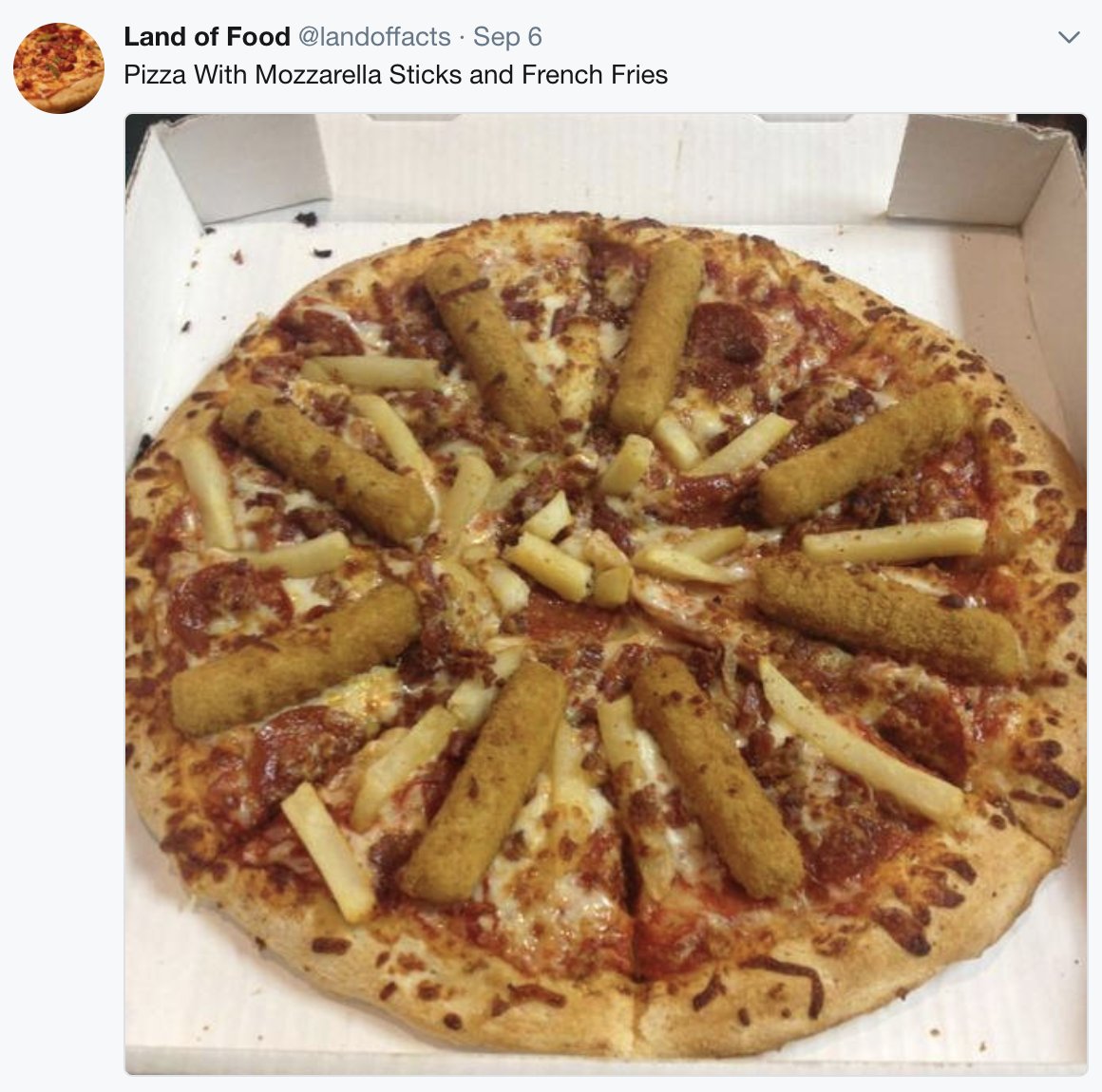 Thanks for reporting but French fries are not French, so letting <a href="/ItalianComments/">italians mad at food</a> taking care of this. #pizza #italianfood