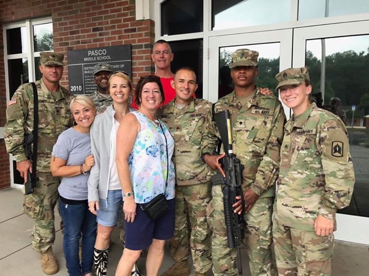 And that's a wrap! Thankful for the National Guard serving alongside us. PMS... best shelter in Pasco County!