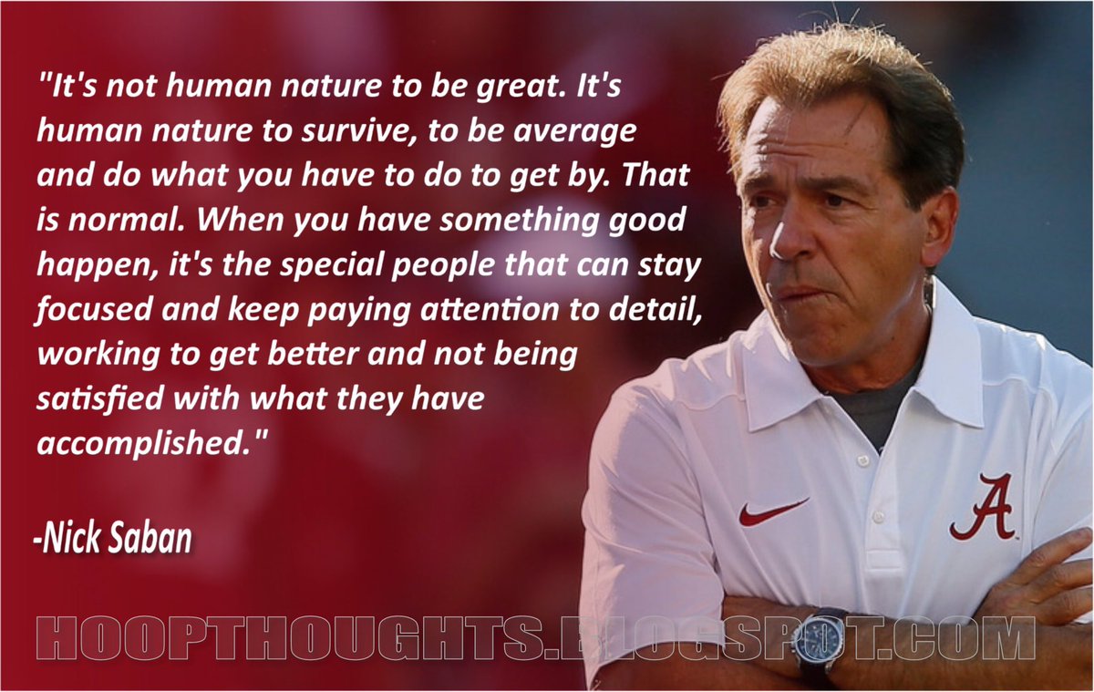 CoachBobStarkey's tweet image. "It's not human nature to be great..."