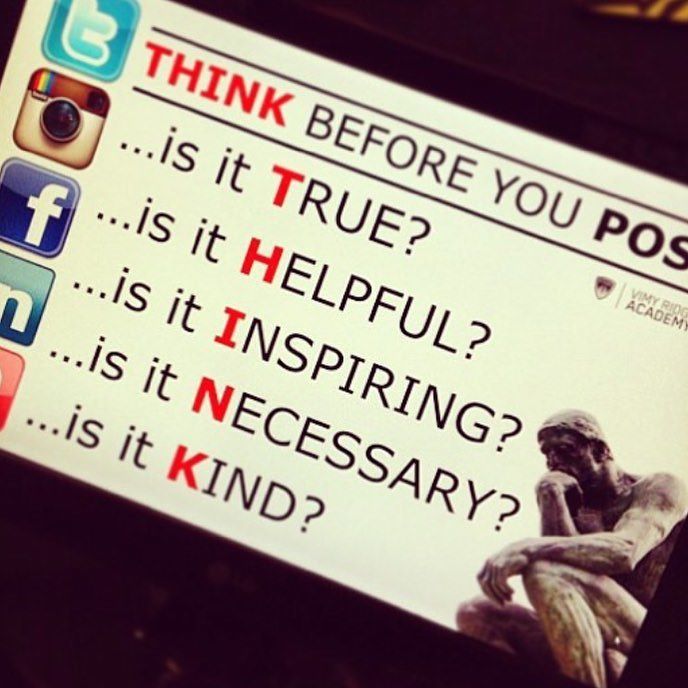VimyAcademy's tweet photo. Are you being a responsible Internet Citizen? #ThinkBeforeYouPost Let's make a better web. #VimyCore #CisforCitizenship #co https://t.co/X9OFmgxllQ