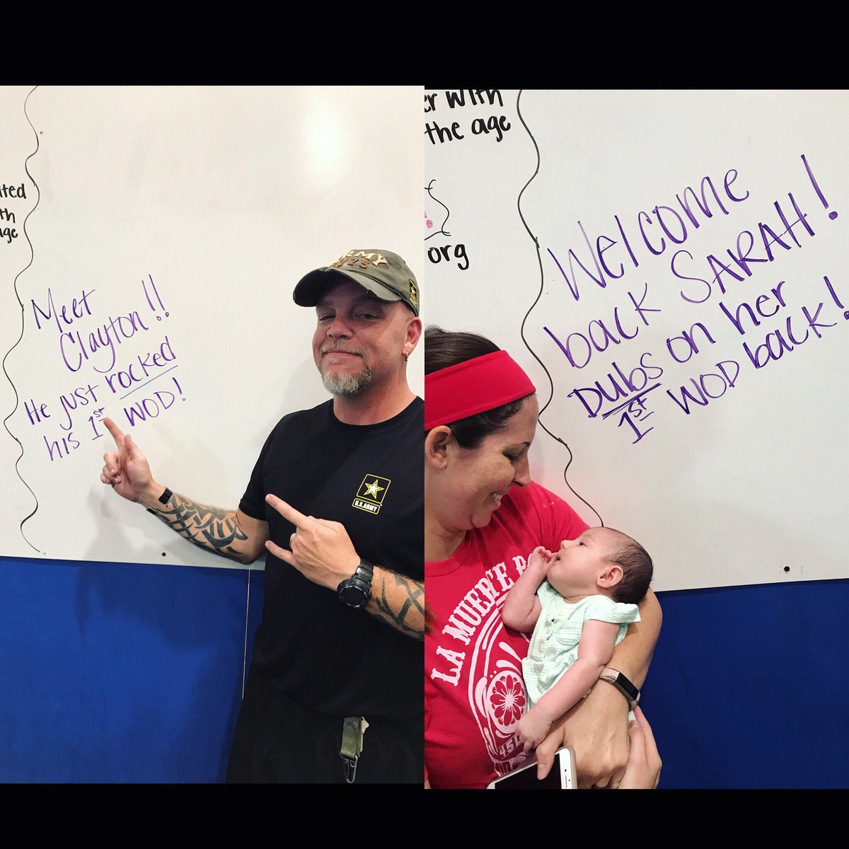 CrossFit1836's tweet photo. Welcome Clayton to our 1836 family! Way to rock your first WOD! 
Welcome back Sarah! Way to knock out that WOD with Dubs!🎉💚🔆 #CrossFit #1836 https://t.co/YB4NtVHqpd