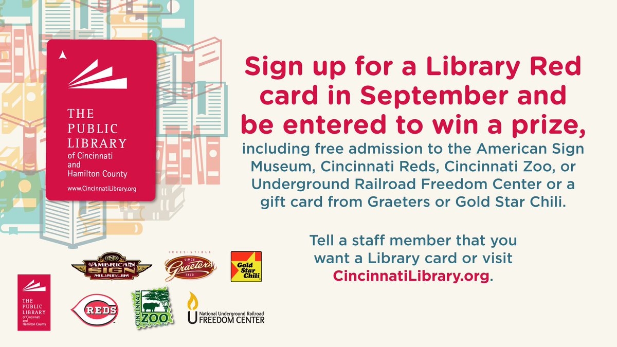 Cincy Library On Twitter Sign Up For A Library Card This Month And You Could Win Some Prizes Only Found In Cincy Https T Co 1sd0lfzdmy