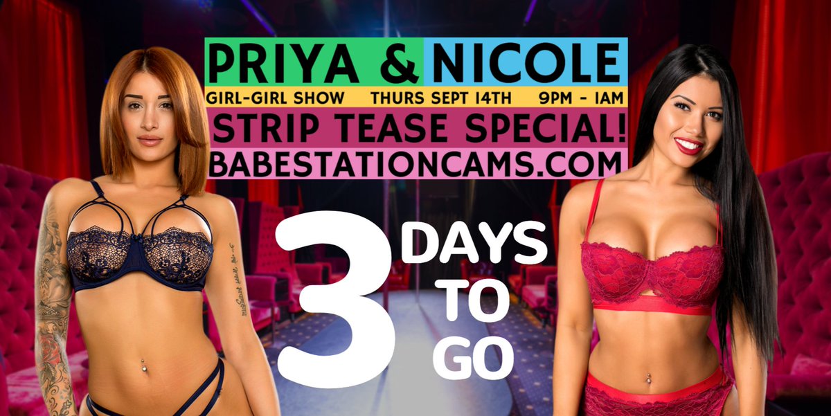 3 Days To Go! 📆🔞
Strip Tease Special!
@Priya_Y &amp; @nicolesnowxo 😍😍😍
https://t.co/QL3uLDpJ7A https://t.co/l5BbS3tqMg