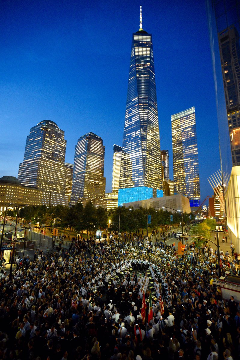 FDNY's tweet image. The annual @FDNYpipeband Sunset Tribute at #Engine10 #Ladder10 #NeverForget