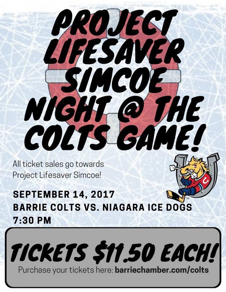 LifesaverSimcoe's tweet photo. @OHLBarrieColts @BarrieChamber @BarriePolice @Mayor_Jeff don't forget to get your tickets to help us protect our vulnerable citizens https://t.co/kKI1aKNHqz