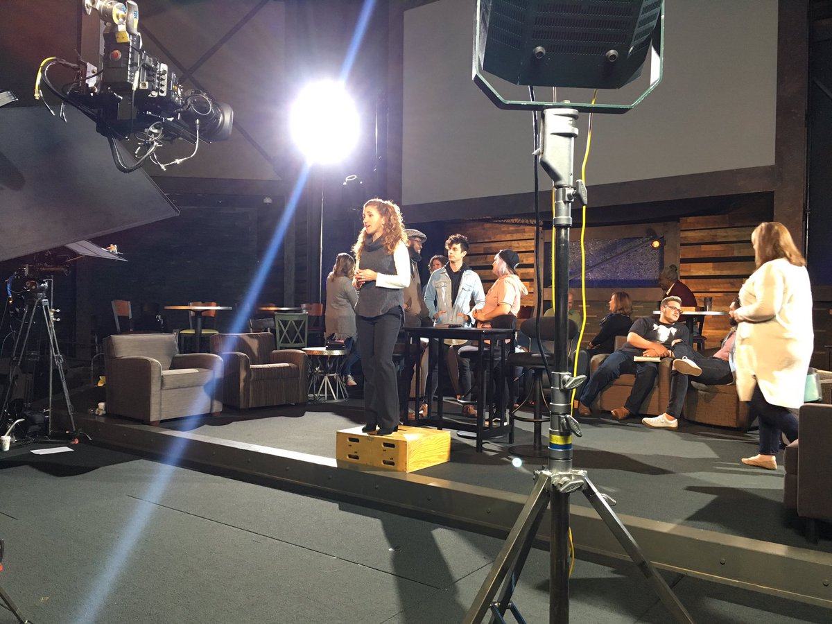 timbounds's tweet image. Finishing up a day-long film shoot for something that matters to us a lot. And yes, they made Judy stand on a box.