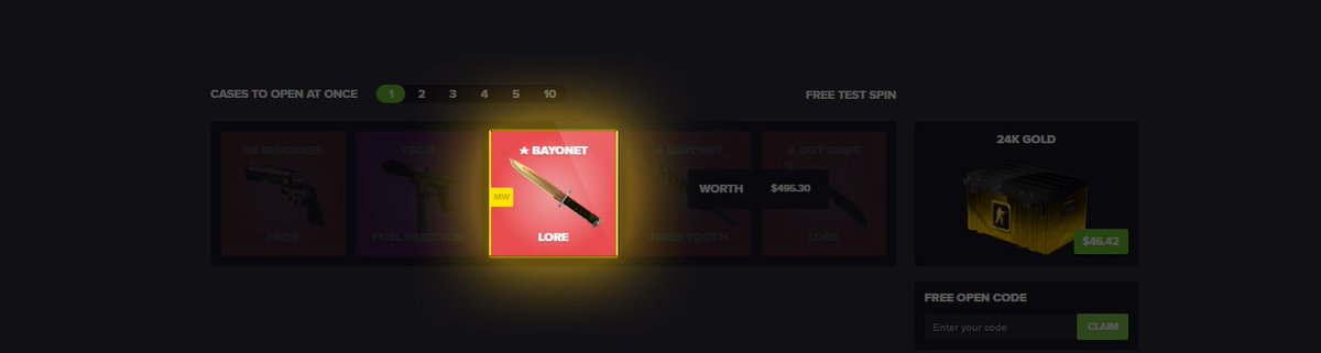 CasesHub's tweet image. Win a Bayonet Lore Today! Only on @skinhub .com!

➣ Spin Here: bit.ly/2wTiv1P
