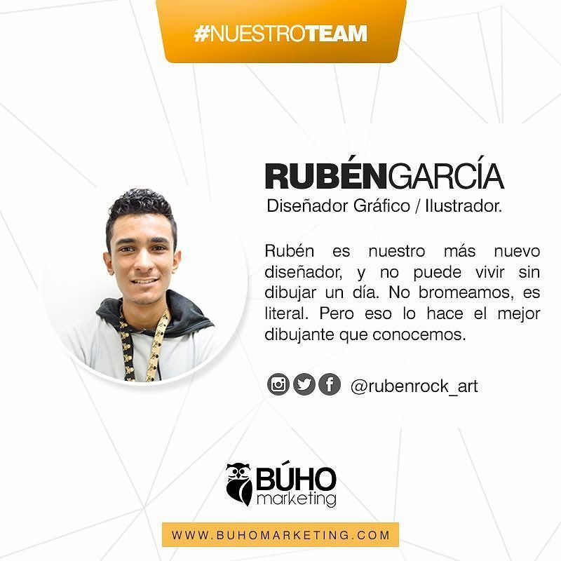 RedesBuho's tweet photo. ¡Conoce al #TeamBuho! Ruben es nuestro buhito menor. Esta pendiente de todo y es un gran diseñador. Le gusta hacer… https://t.co/mI0SKC77WR https://t.co/1QGBxaK5mC