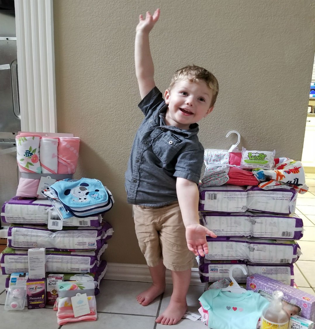 PrestonwoodPreg's tweet photo. Gavin celebrated his 3rd birthday by collecting donated items for our moms &amp; babies. These are truly the kind of gifts that keep on giving! https://t.co/bW1jyfnQXx