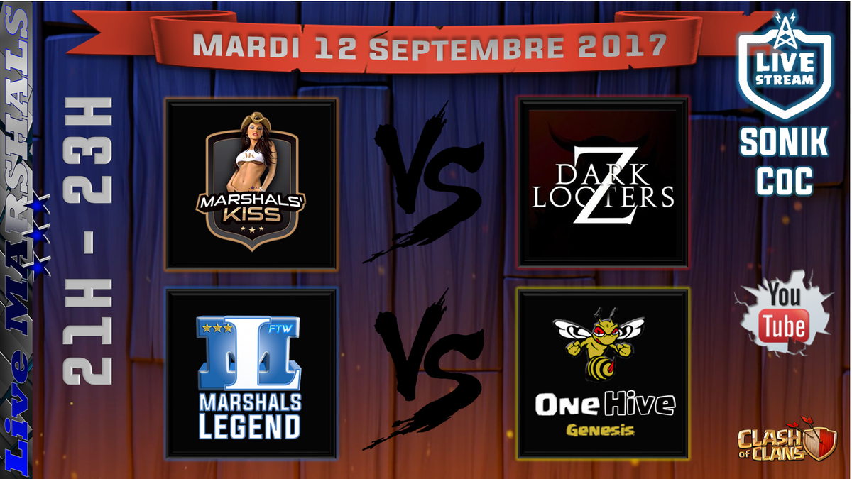 #ClashOfClans #Evenement #YouTube 
30v30 Random War
Tuesday 9pm-11pm UTC+2