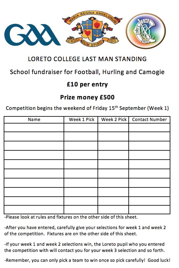 LCCGAA's tweet photo. 🏐 LAST MAN STANDING 🏐
LCC GAA fundraiser
£500 prize to winner
£10 entry
All proceeds to new equipment for Gaelic, Hurling & Camogie teams https://t.co/Tnn9Gk1bNq