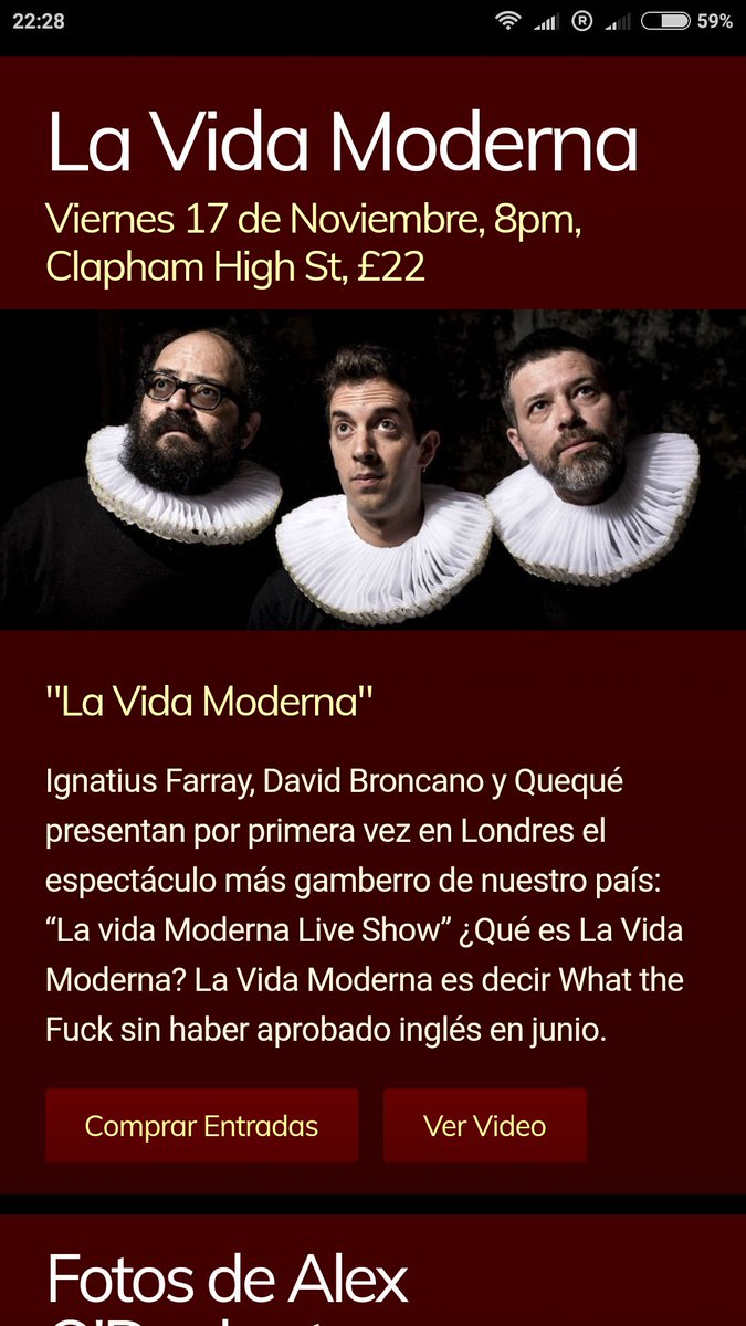 laurajimenez's tweet photo. Tickets comprados para ver @VidaModernaOML en Londres!!! Contando los días!!!!! @davidbroncano @IgnatiusFarray1 @_Queque_ https://t.co/i2y3pb4N6M