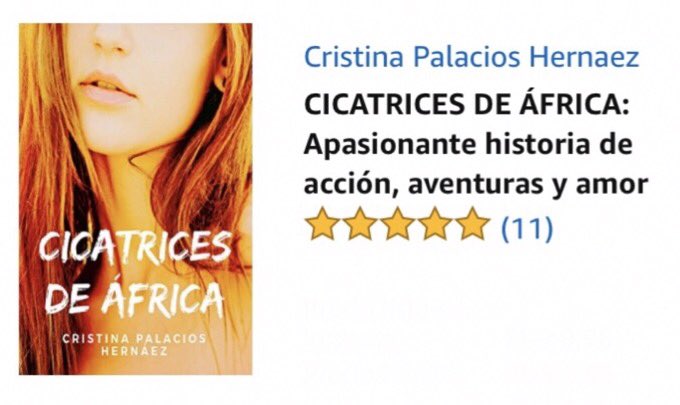 CrisPalaciosHer's tweet image. #MesIndie Mi novela "Cicatrices de África" ha sido selecciona por Amazon para la promoción "Mes Indie". Os marcará. 👍