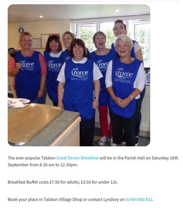 forcecancer's tweet image. RT @NGnome: @KirstieMAllsopp 
If you&apos;re in Devon this weekend, please join us in Talaton for breakfast! @forcecancer