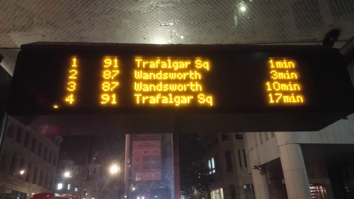 PerrySavill's tweet photo. 87 is 3 minutes away... for the last 15 minutes. Does Tfl know how annoying that is? https://t.co/wMRSgpdK4d
