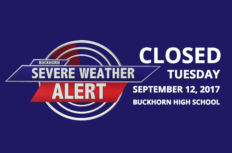 Buckhorn_High's tweet photo. Due to the potential for severe weather the Madison County School System will be closed on Tuesday,  Sept.12th. Stay safe &amp; weather aware. https://t.co/M8vkuZf40q