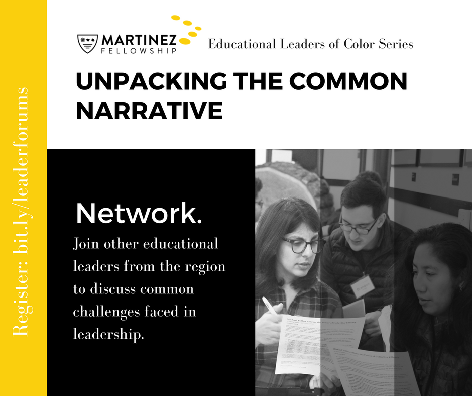 MartinezFellows's tweet photo. Join #MartinezFellows and leaders of color in ed. from the region to network and be a voice as we influence changes.
https://t.co/bTMRFZfzTW https://t.co/7ZUlzzSG5Y