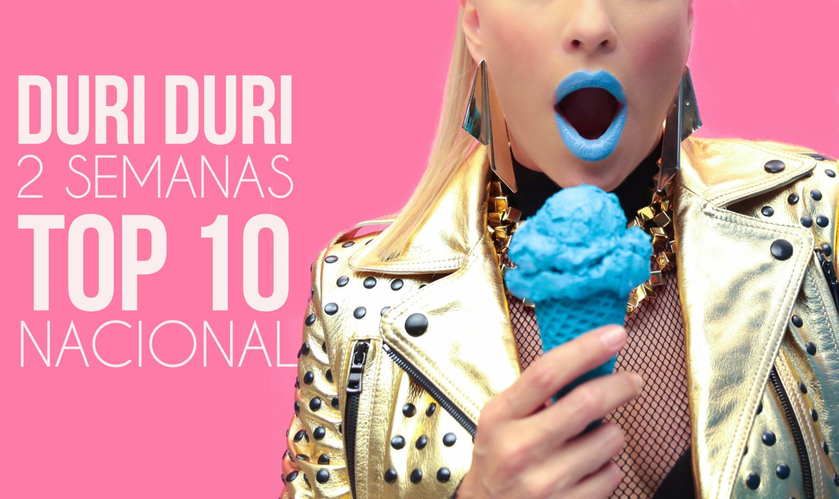 ¡¡¡Gracias a todos!!! #DuriDuri 2 semanas en el Top 10 de la radio nacional y 5 semanas en el Top 15 ¡¡¡GRACIAS!!! Son los mejores ❤️😍