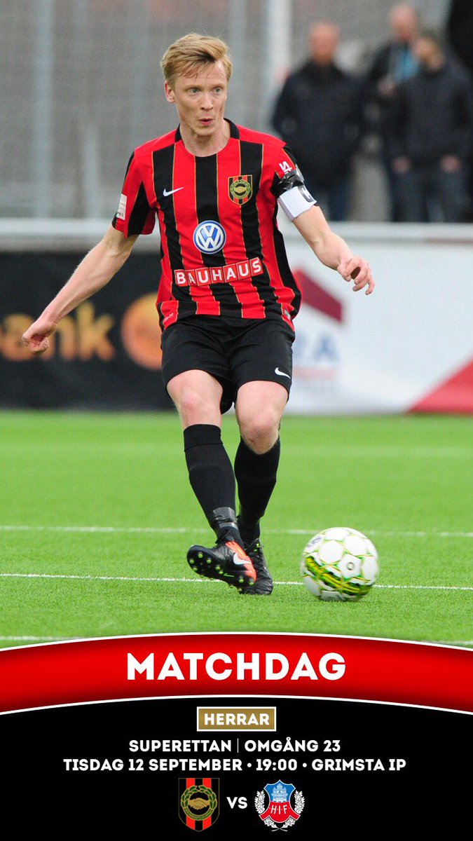 bpfotboll's tweet photo. Det är #matchdag! BP möter Helsingborgs IF hemma på Grimsta, avspark 19.00 #IFBP #BPHerr #Superettan https://t.co/GtJ2g79YXj