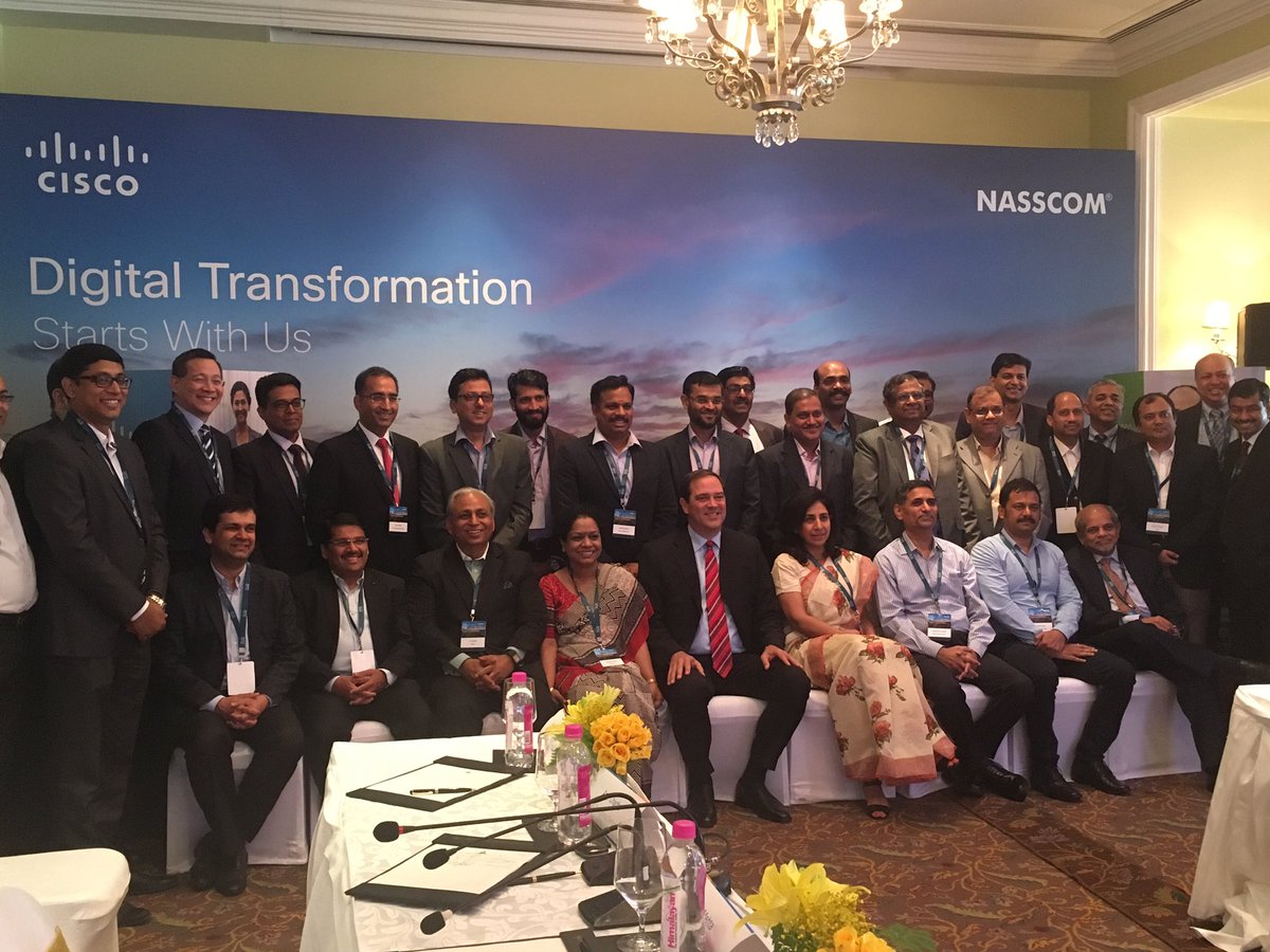 ChuckRobbins's tweet photo. Enjoyed my time with @nasscom during my visit to @cisco_in - great discussion on digital transition and @Cisco strategy! https://t.co/T6Cwt6aCys