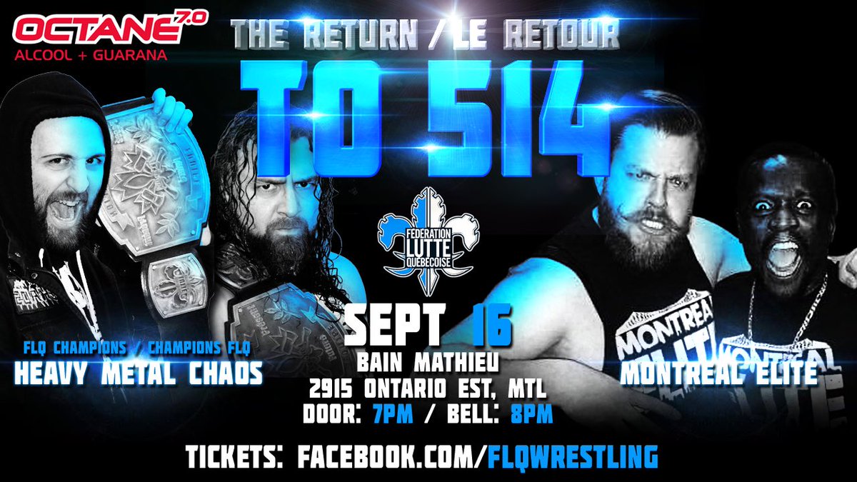 FLQWrestling's tweet photo. RT! VIDEO! @BradAlekxis @benjamintull are ready for HMC! Tix through our facebook page! #RAW #MONTREAL
https://t.co/Fzs7wa2WBG https://t.co/nAJipILZmQ