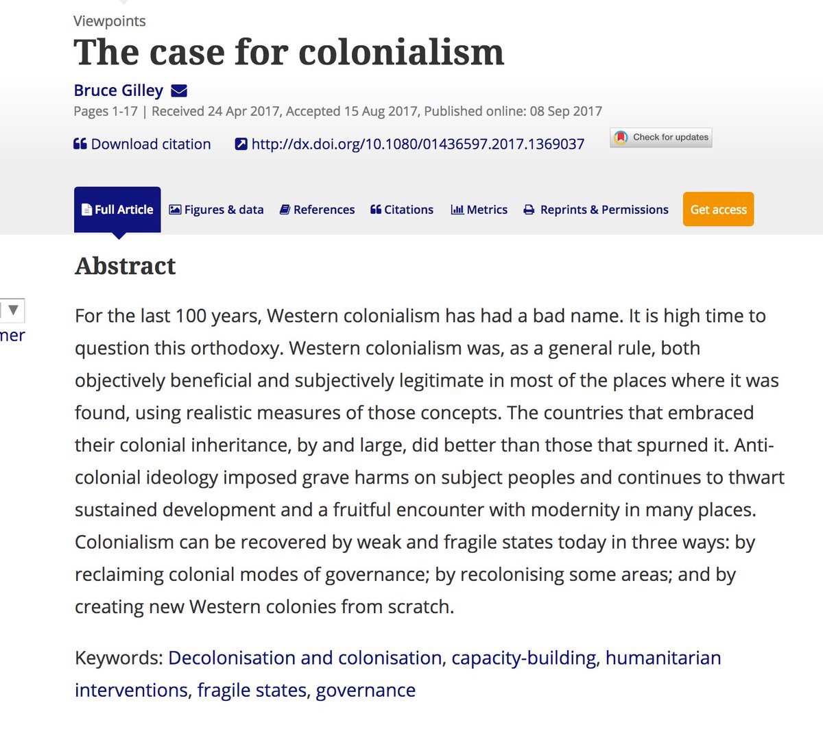 Vijay Prashad Ridiculous That Thirdworldq Would Publish This Execrable That Calls For A Return To Colonialism Also Badly Argued T Co Pyxjyjisoe
