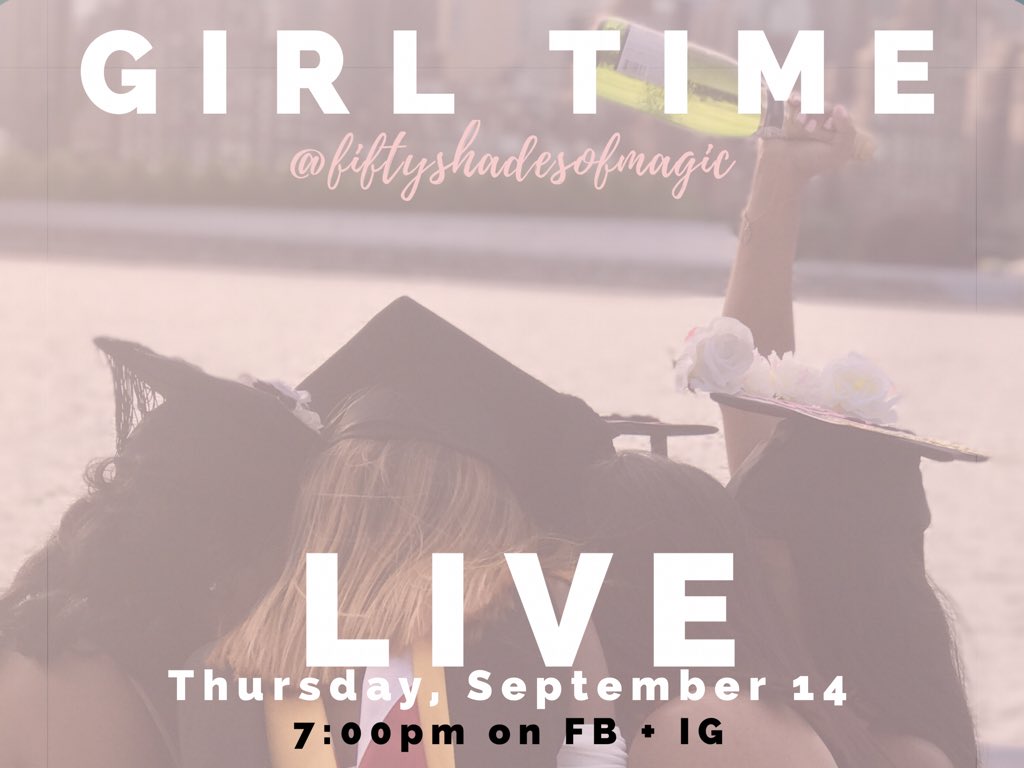 50ShadesofMagic's tweet photo. FSM is kicking off the school year with a #GirlTime chat on how to juggle, manage + keep your magic in tact ✨Tune in LIVE, Thursday at 7PM. https://t.co/U25kJWJrjV