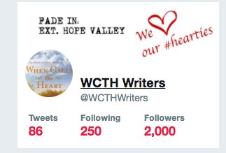 WOW! We have 2,000 of the best followers EVER! THANK YOU so much to each of you for making this such a wonderful community! #hearties