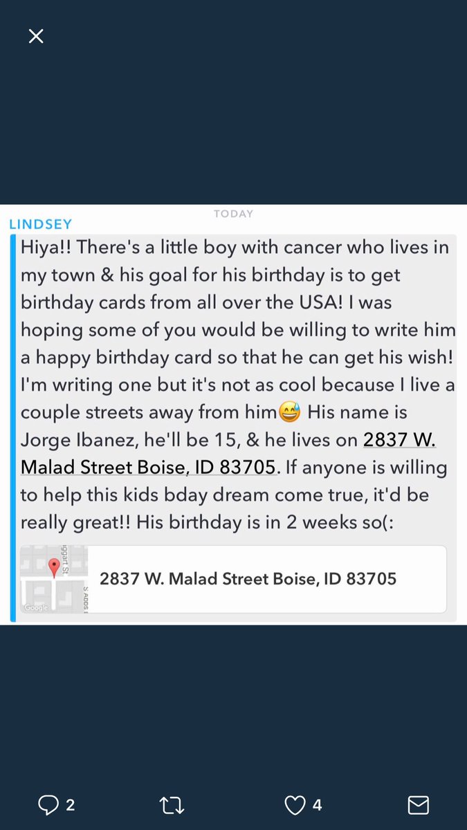 CehsSa18's tweet image. Just taking time away from the game to put this out here. It would mean the world to a young boy to send him a card. Bring some tomorrow