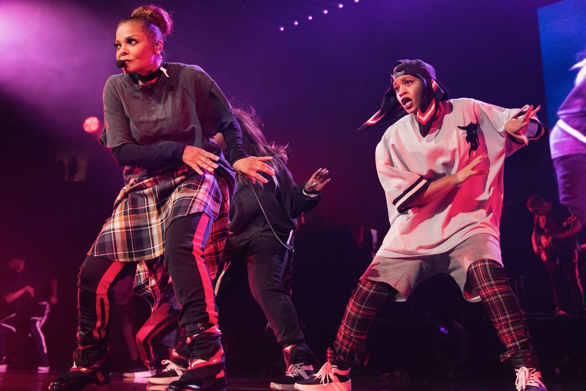 .<a href="/JanetJackson/">Janet Jackson</a> is iconic in <a href="/fearofgod/">FEAR OF GOD</a> for her "State of World" tour.