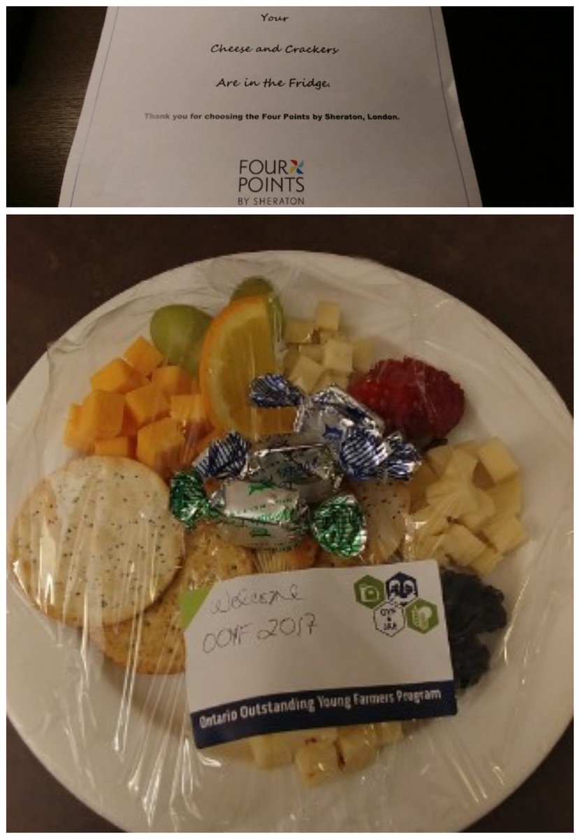 Sharon_Grose's tweet photo. Appreciate the #cheese and crackers. Great late night snack. @ Four Points by Sheraton #FourPointsLondon #ontOYF #OYF2017 #dairy #welcome https://t.co/14ezCDNqng