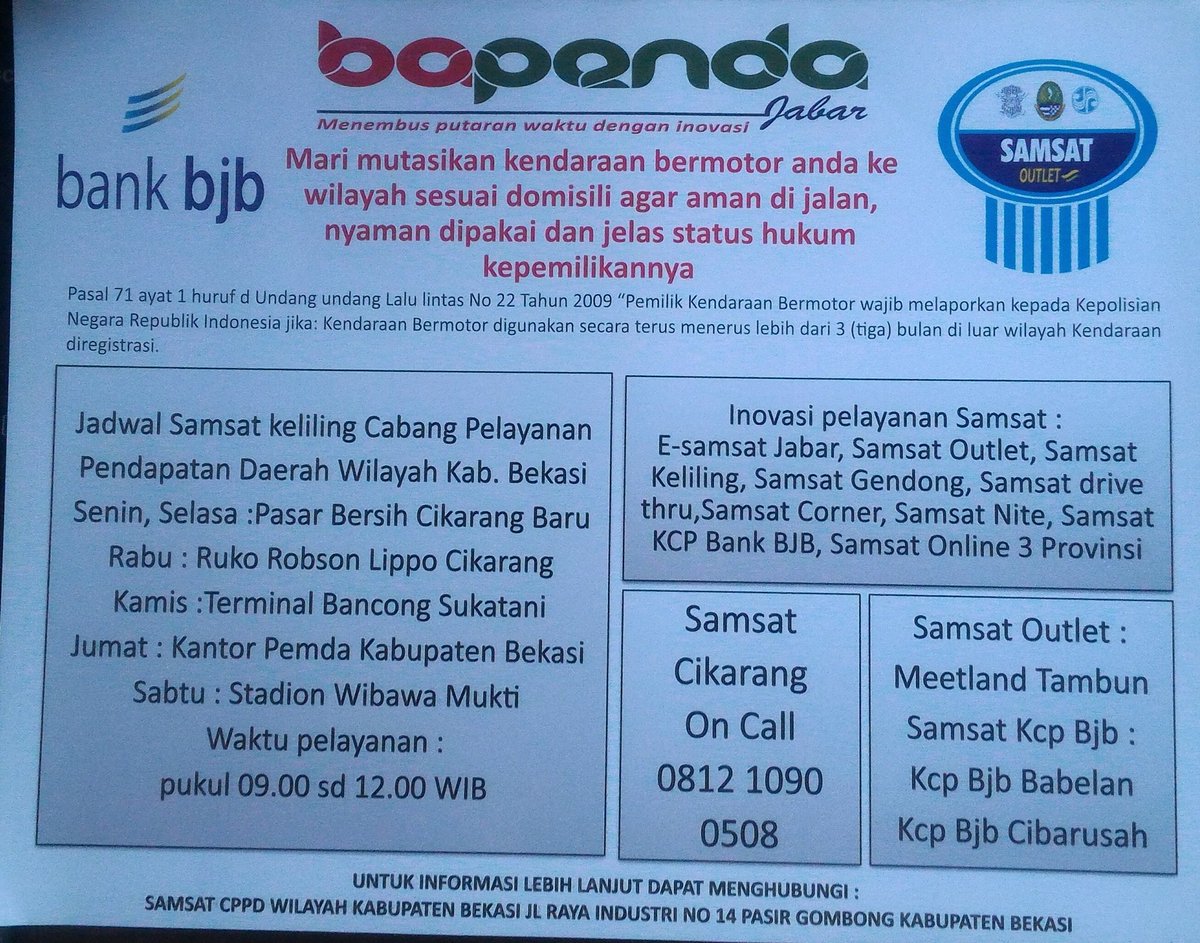 Samsat Cikarang On Twitter Bayar Pajak Di Samsat Keliling